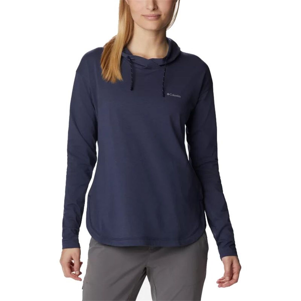 Women’s Sweatshirt without Hood Columbia Sun Trek™ Eu Hooded Navy Blue