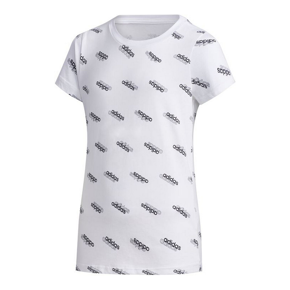 Child's Short Sleeve T-Shirt Adidas Sportswear White 7-8 Years