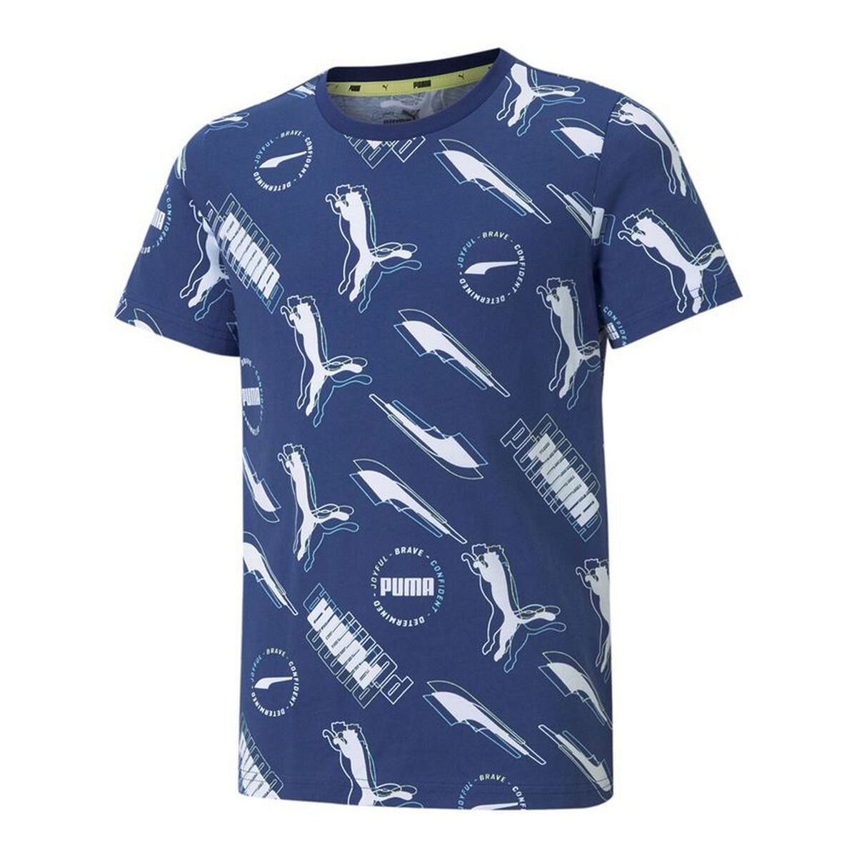 Child's Short Sleeve T-Shirt Puma AOP Dark blue 11-12 Years