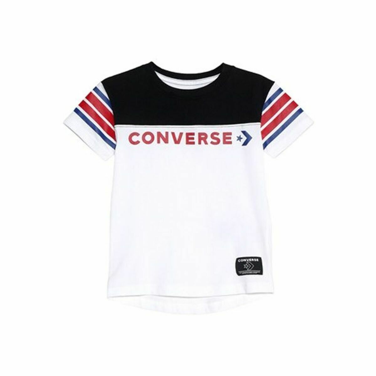 Child's Short Sleeve T-Shirt Converse Retro Sport White 12-13 Years