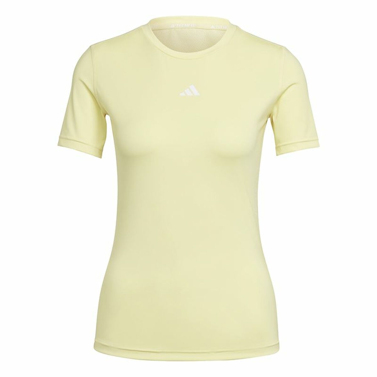 Women’s Short Sleeve T-Shirt Adidas Techfit Training Yellow XS