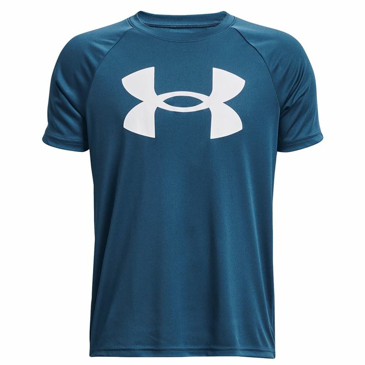Child's Short Sleeve T-Shirt Under Armour Big Logo Blue 8 Years