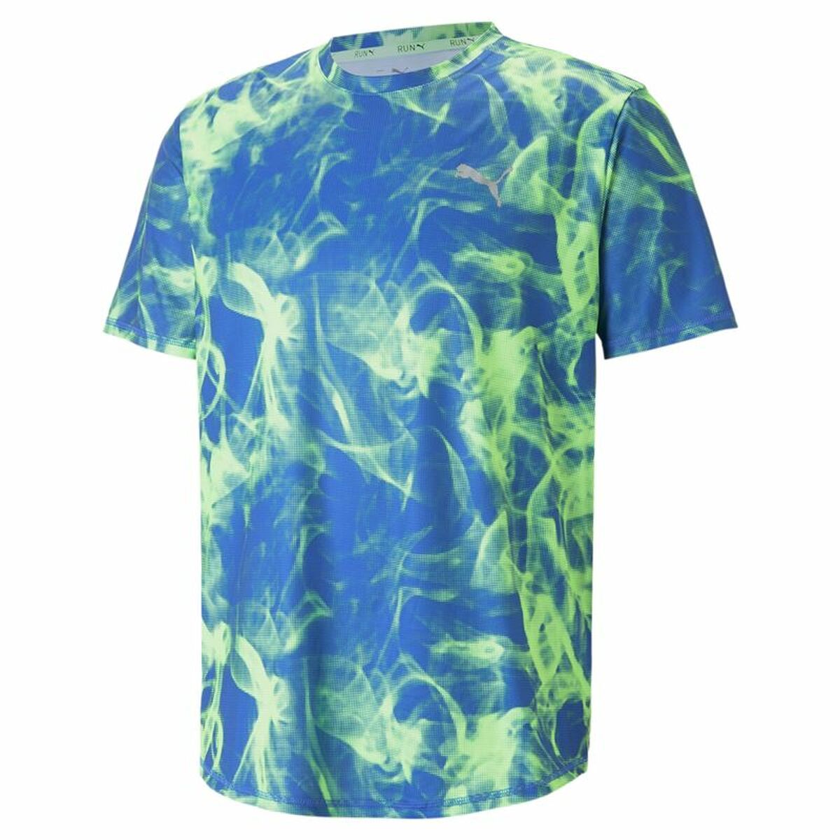 Men’s Short Sleeve T-Shirt Puma Run Favorite Blue Green M