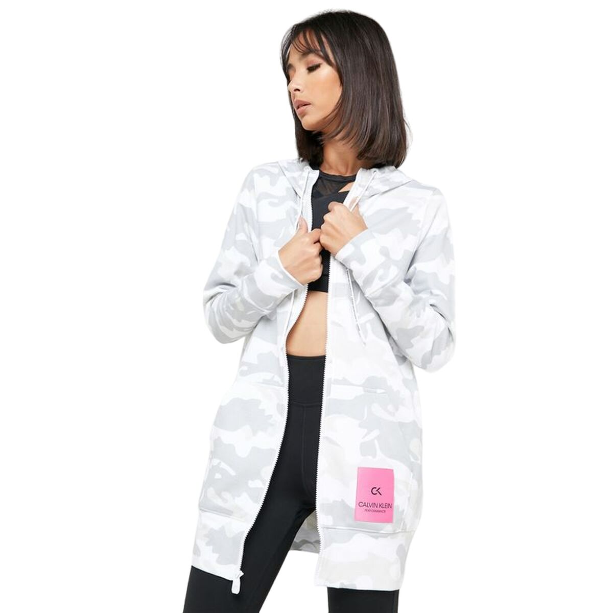 Women's Sports Jacket Calvin Klein Full Zip White M