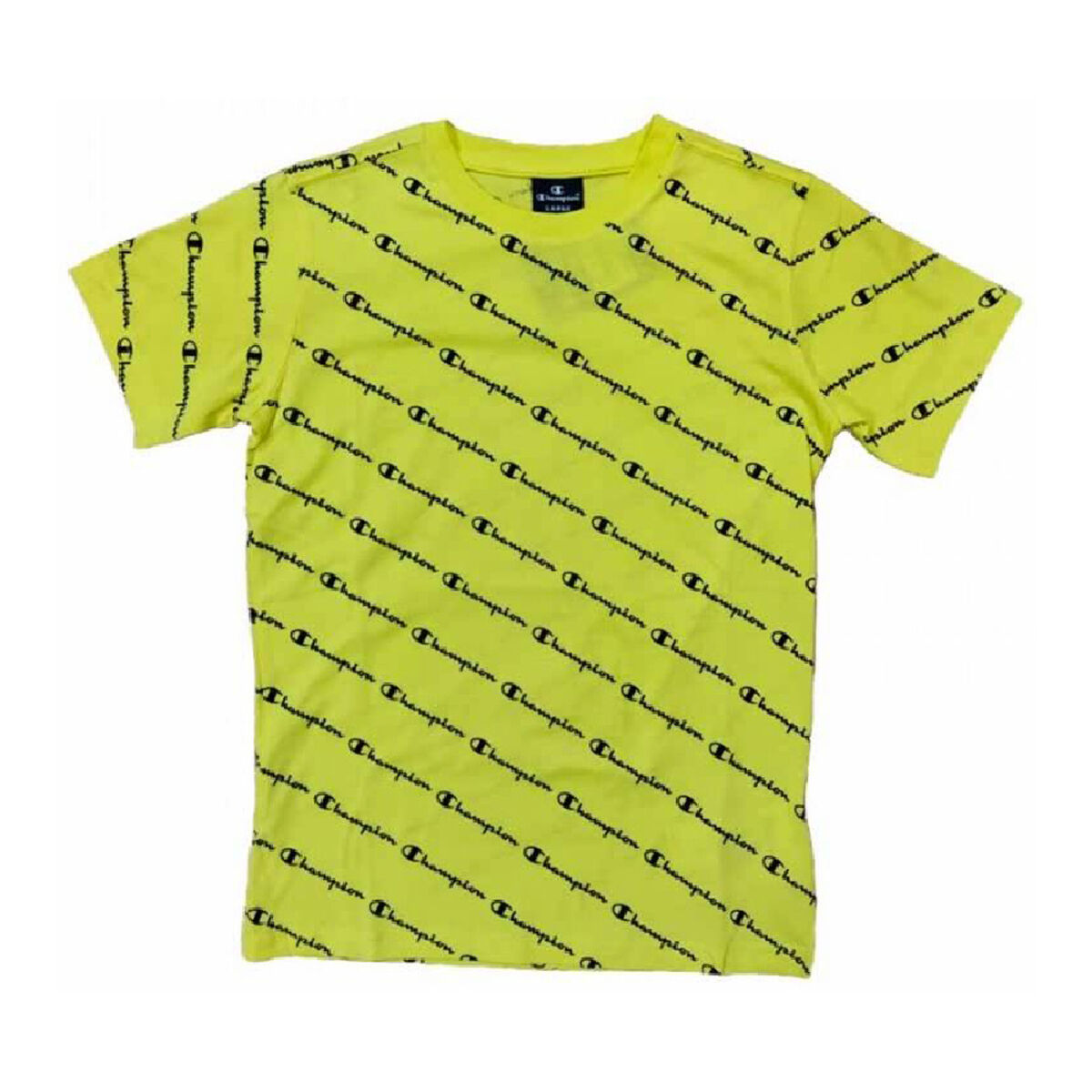 Child's Short Sleeve T-Shirt Champion Multilogo Yellow M