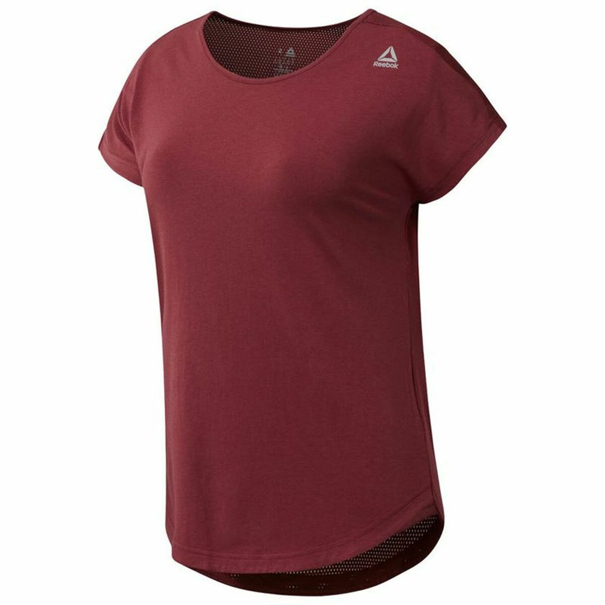 Women’s Short Sleeve T-Shirt Reebok Work Mesh Dark Red M