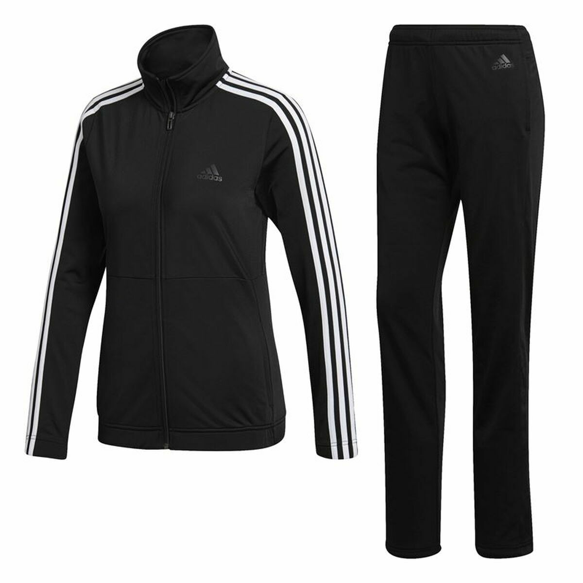 Women's Tracksuit Adidas Three Stripes Black 2XS