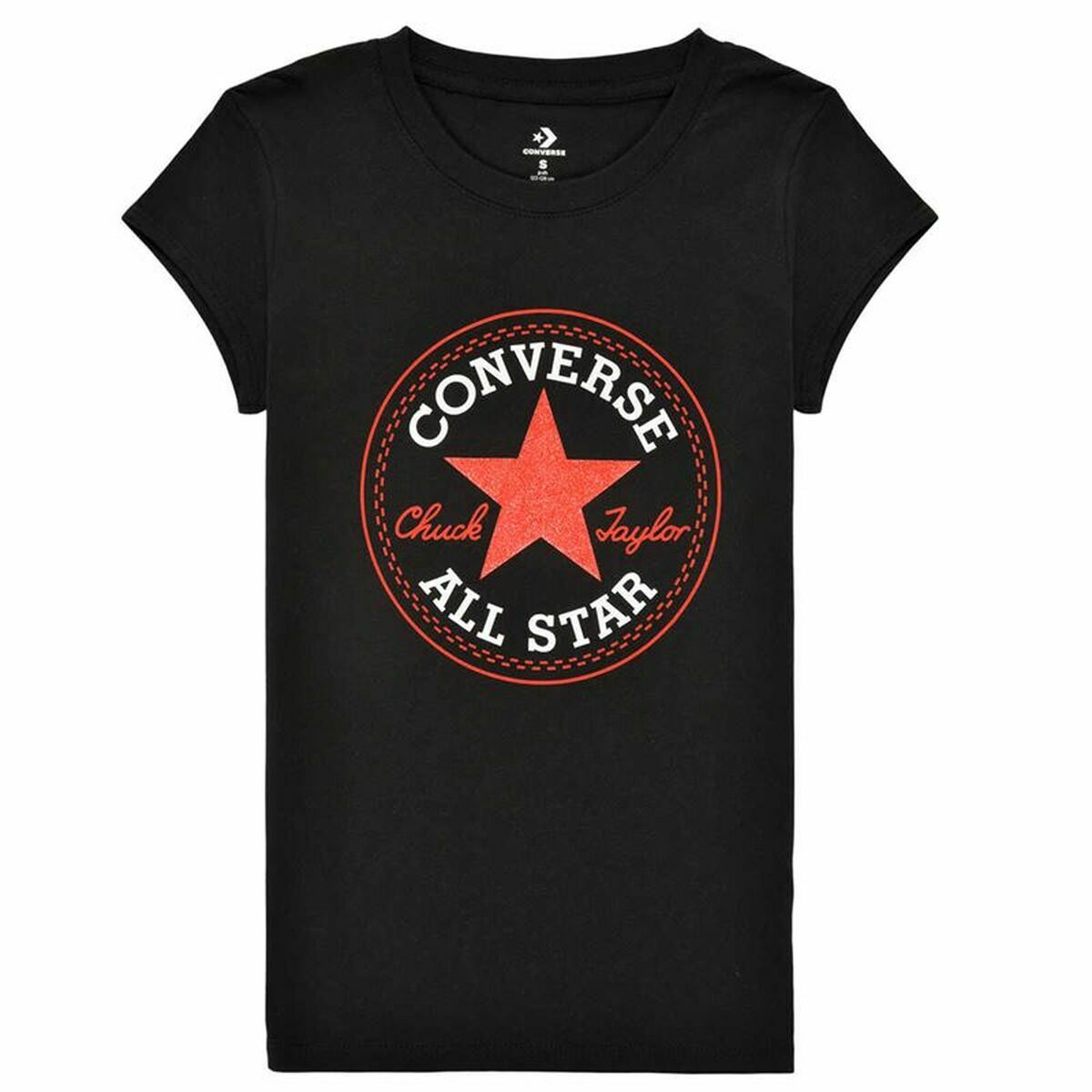Child's Short Sleeve T-Shirt Converse Timeless  Black 8-10 Years