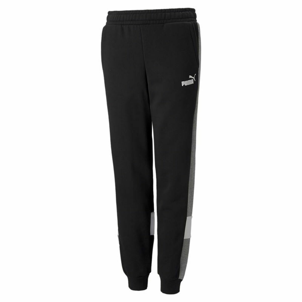 Children's Tracksuit Bottoms Puma Essentials+ Colorblock Black Boys 9-10 Years