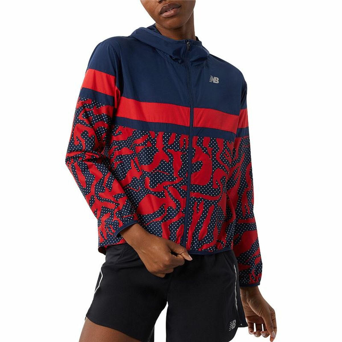 Women's Sports Jacket New Balance Printed Accelerate Blue XS