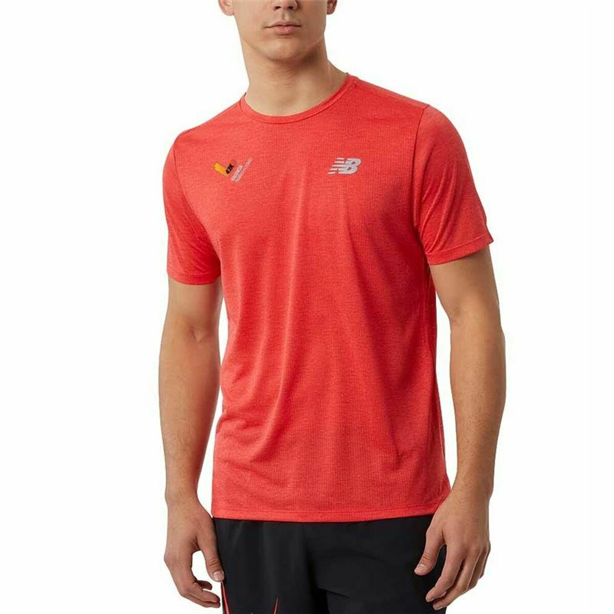 Short-sleeve Sports T-shirt New Balance Impact Run Orange M
