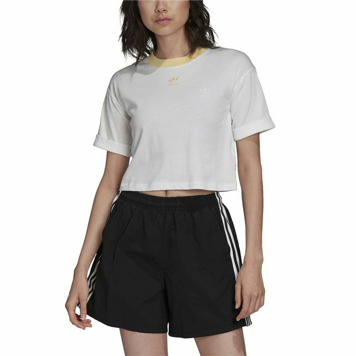 Women’s Short Sleeve T-Shirt Adidas Tiny Trefoil White 38