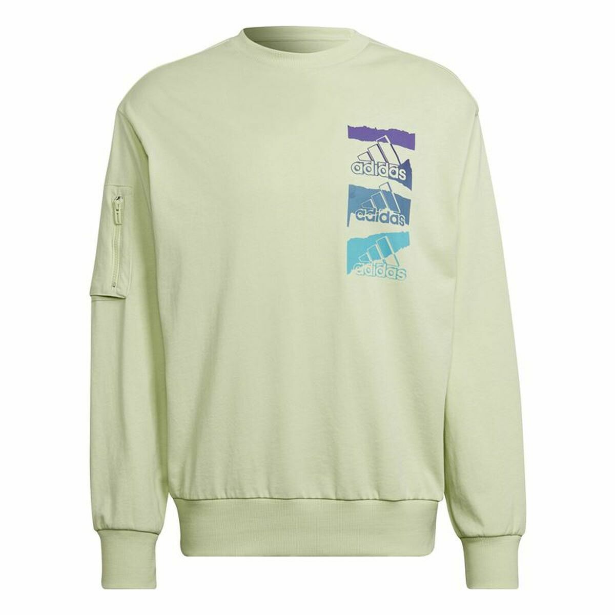 Men’s Sweatshirt without Hood Adidas Essentials Brandlove Green L