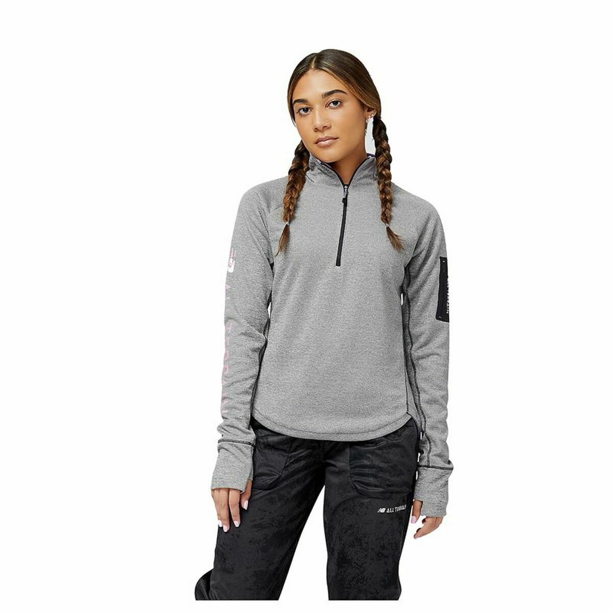 Women’s Sweatshirt without Hood New Balance Impact Run AT Grey S