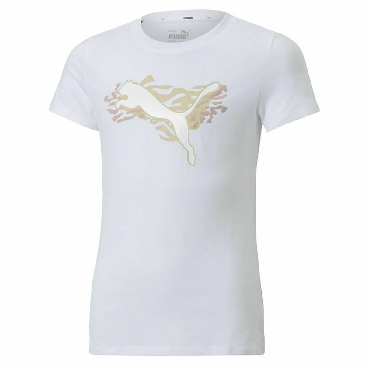 Child's Short Sleeve T-Shirt Puma Alpha White 8 Years