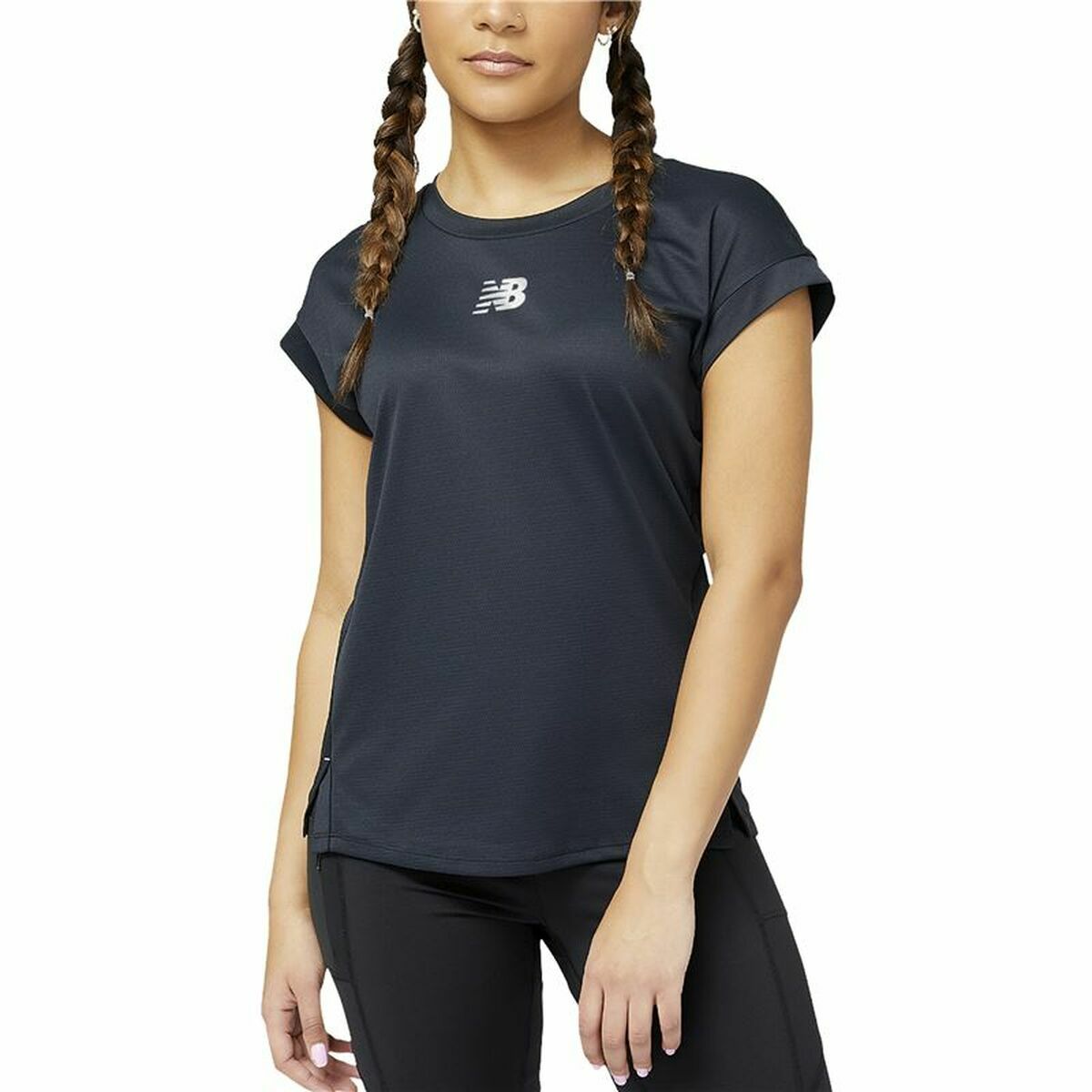 Women’s Short Sleeve T-Shirt New Balance Impact AT N-Vent Black XS
