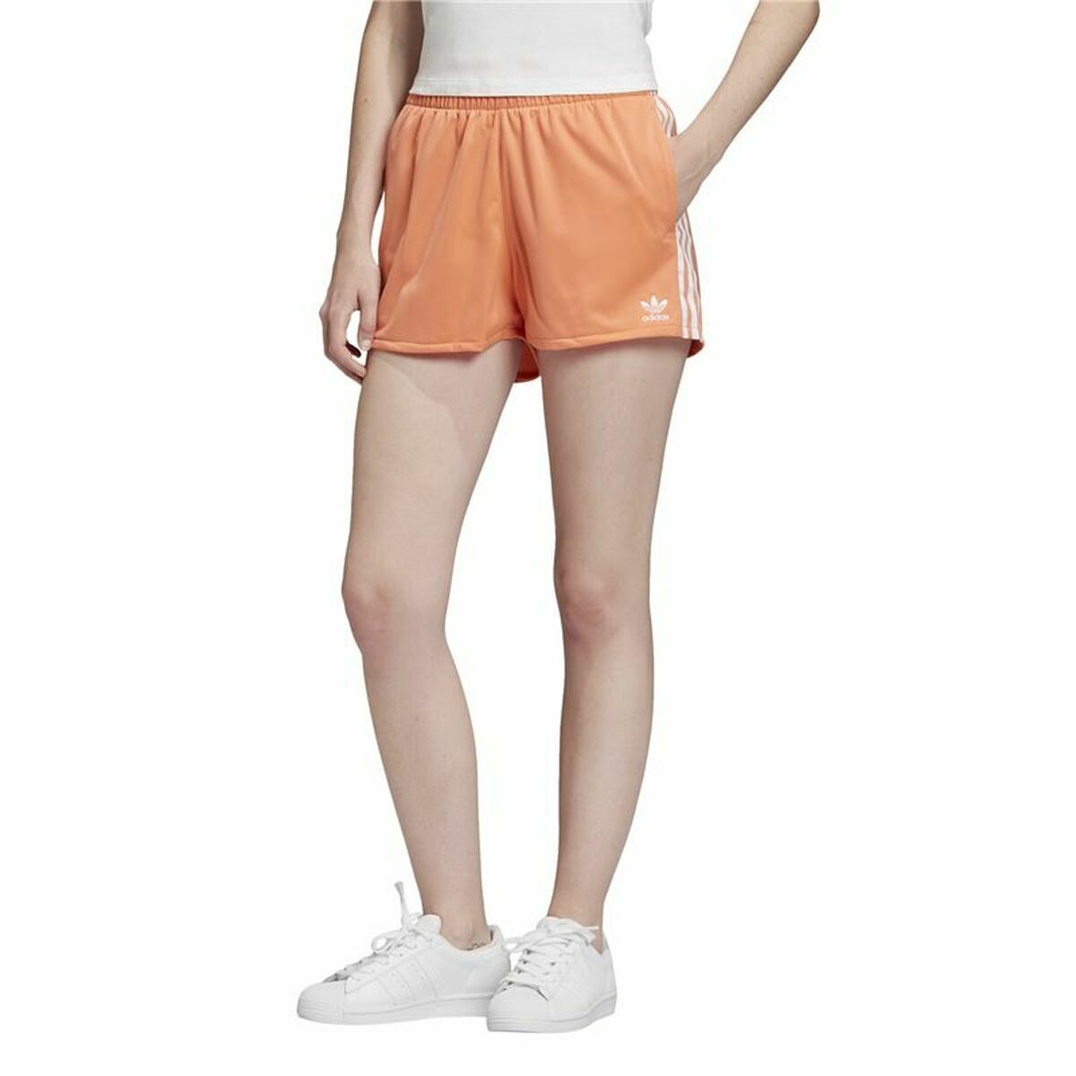 Sports Shorts for Women Adidas  3 Stripes  Orange 38
