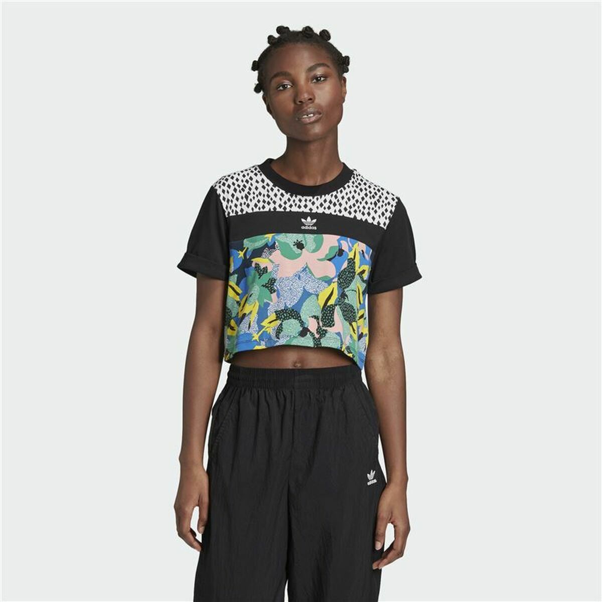 Women’s Short Sleeve T-Shirt Adidas Cropped Black (42) 42