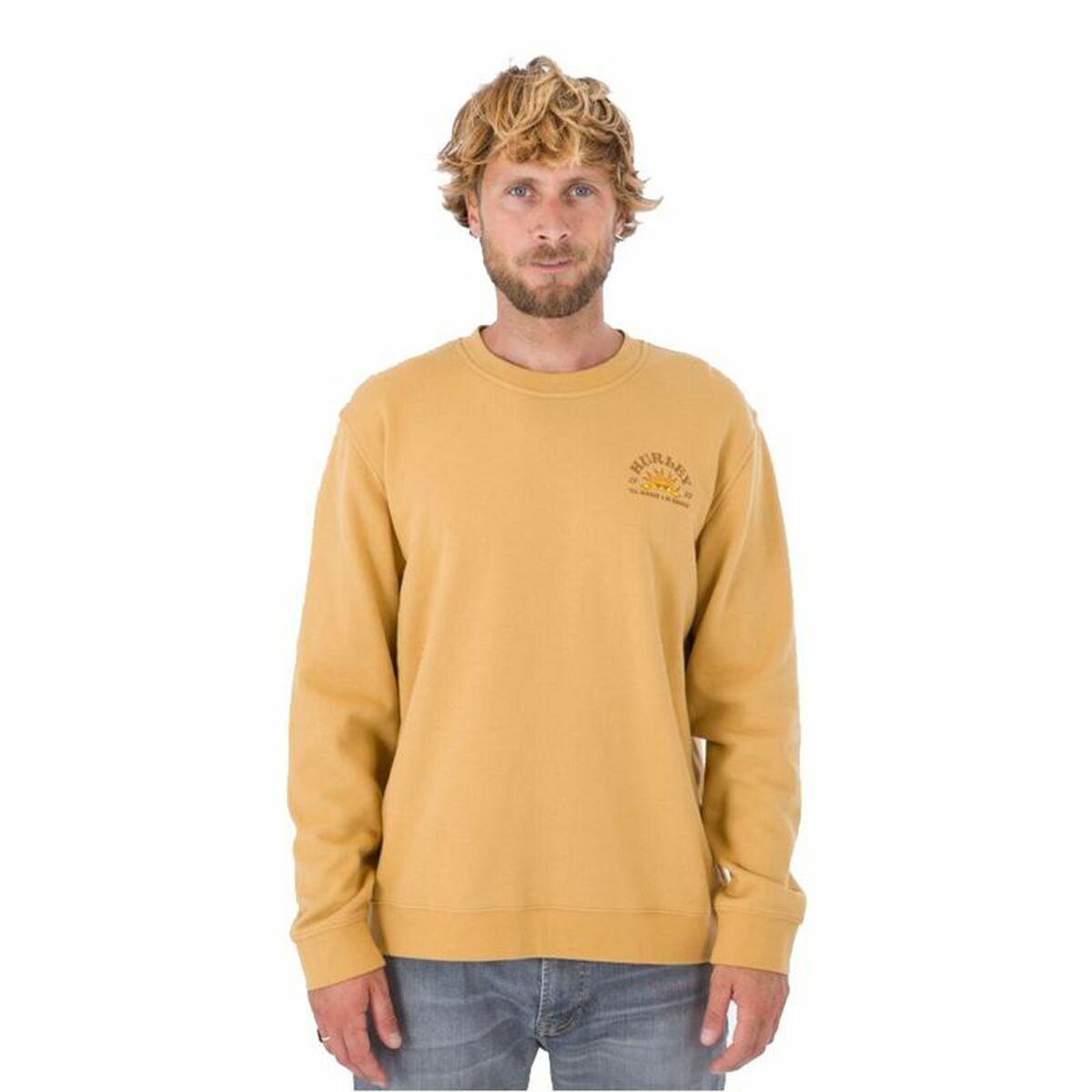 Men’s Sweatshirt without Hood Hurley No Bummers Ocre XL