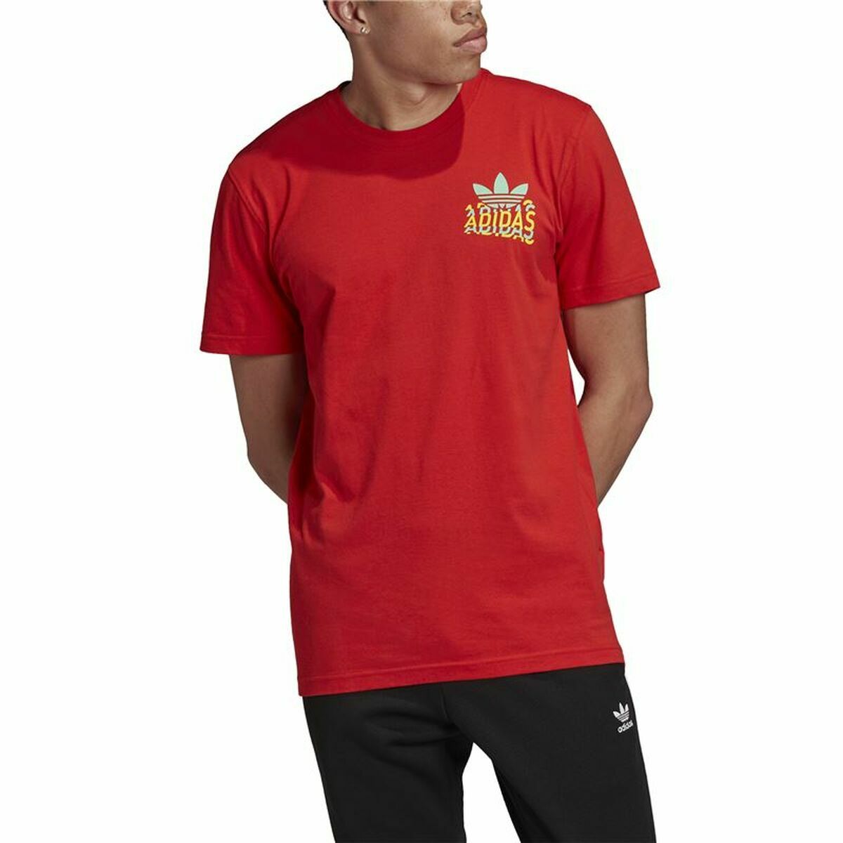 Men’s Short Sleeve T-Shirt Adidas Multifade  Red L