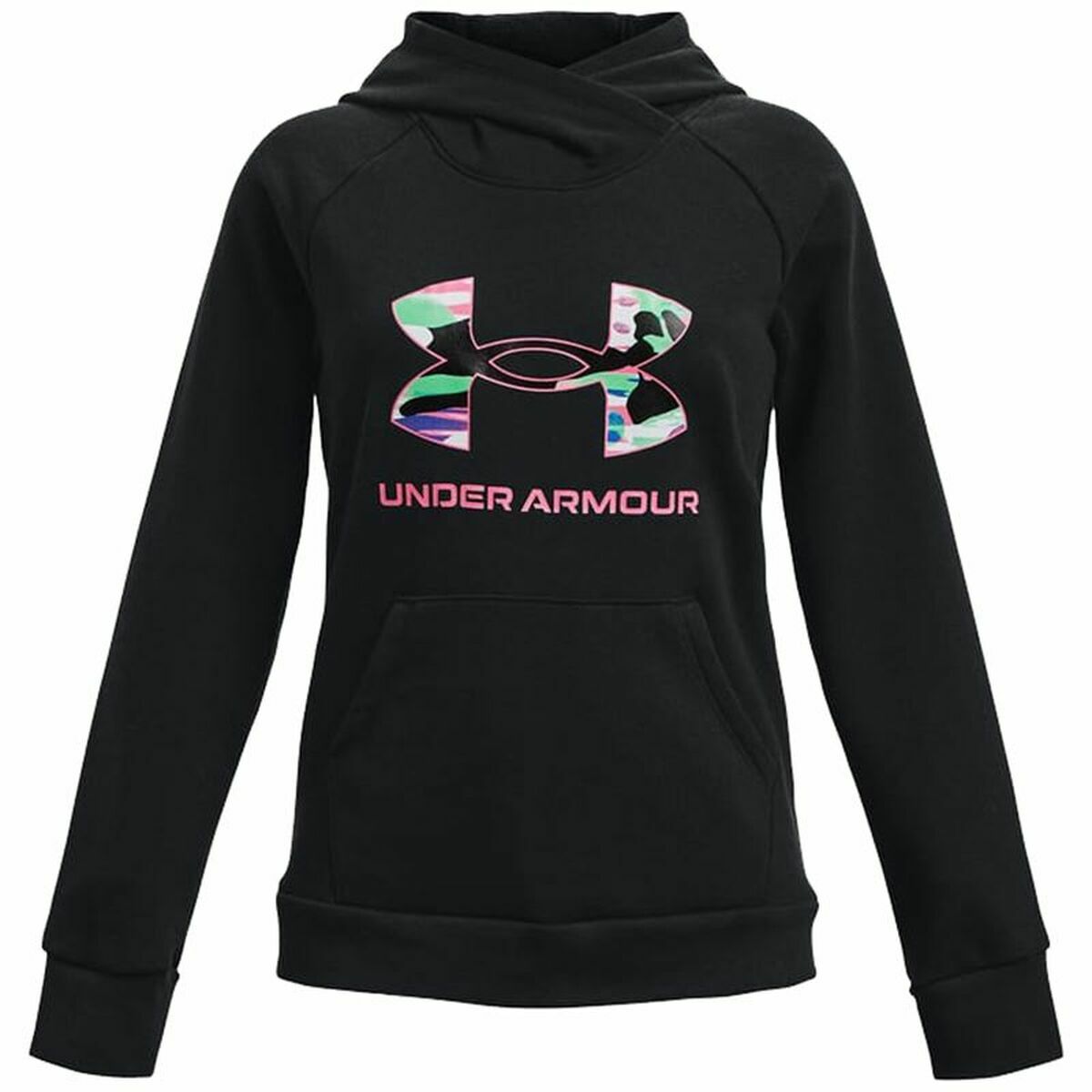 Hooded Sweatshirt for Girls Under Armour Rival Big Logo Black 7 Years
