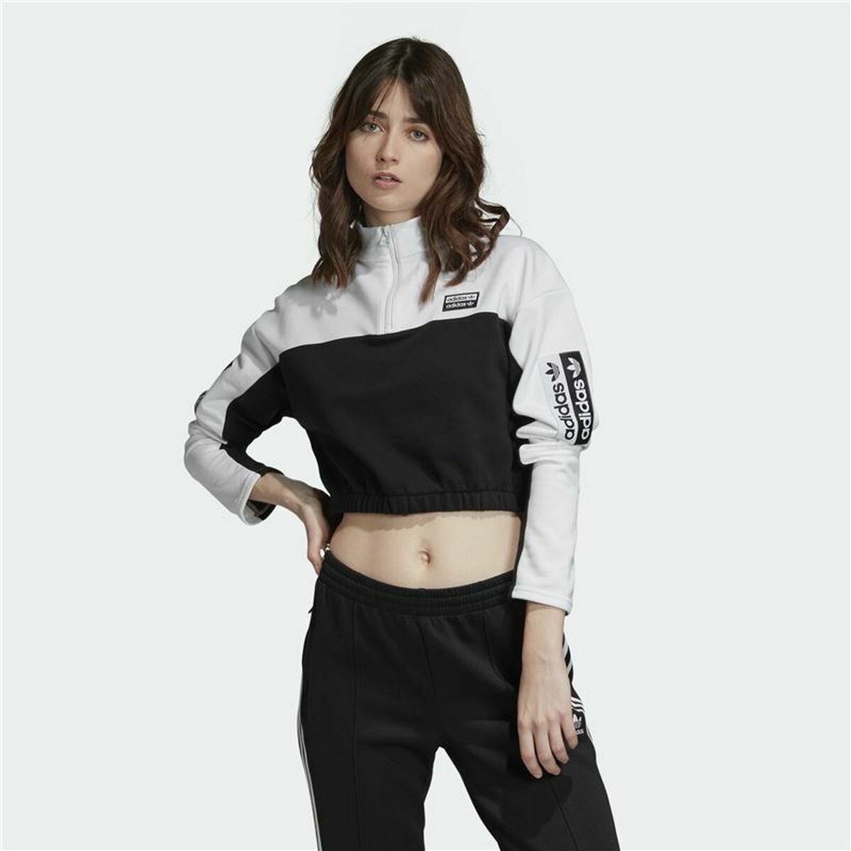 Women’s Short Sleeve T-Shirt Adidas Cropped  White 40