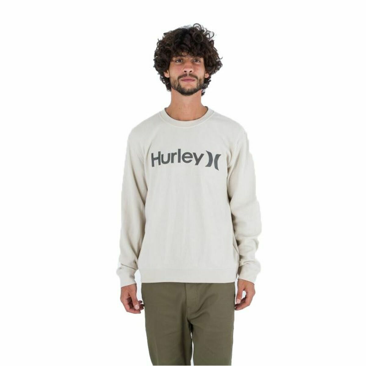 Men’s Sweatshirt without Hood Hurley One&Only Solid Soft green S