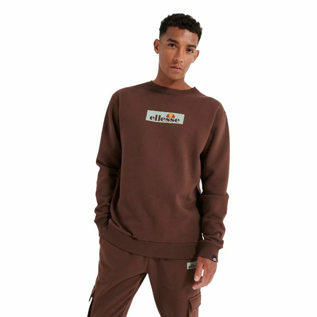 Men’s Sweatshirt without Hood Ellesse Tablido Brown S