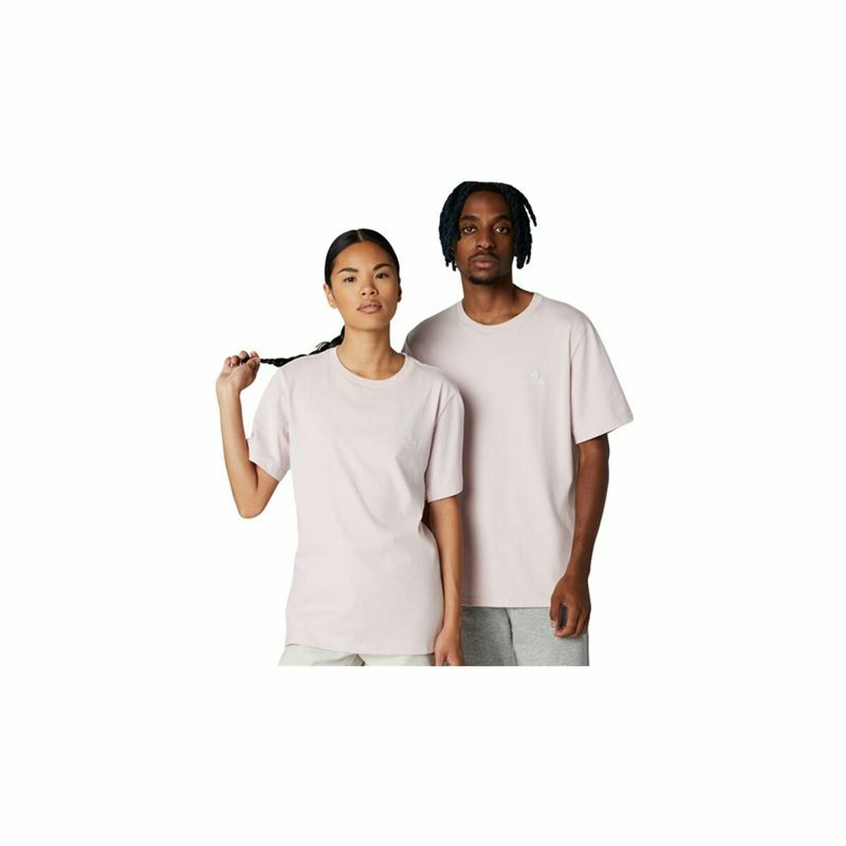 Unisex Short Sleeve T-Shirt Converse Classic Fit Left Chest Star Chevron Light Pink 2XS