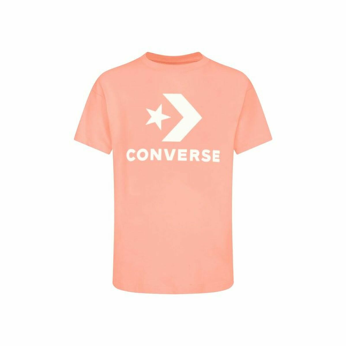 Unisex Short Sleeve T-Shirt Converse Standard Fit Center Front Large Salmon S
