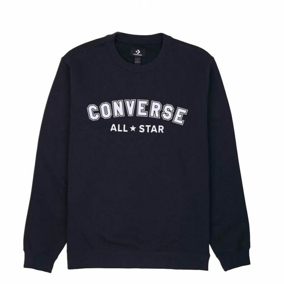 Men’s Sweatshirt without Hood Converse Classic Fit All Star Single Screen Black 2XS
