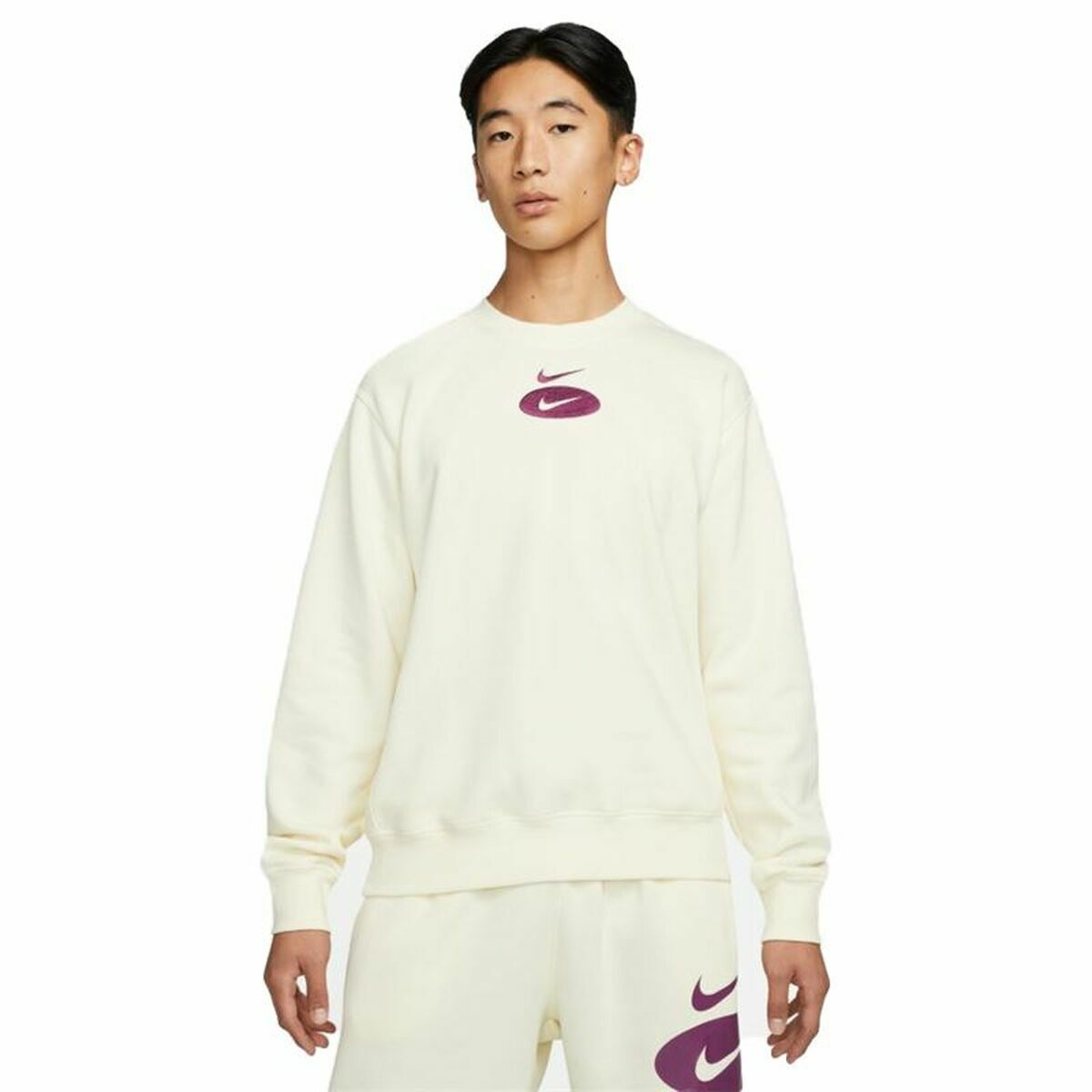 Men’s Sweatshirt without Hood Nike Swoosh League White L