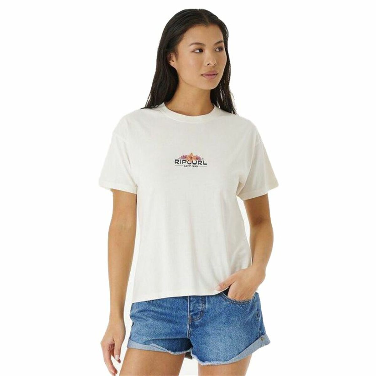 Short Sleeve T-Shirt Rip Curl Sun Relaxed White S