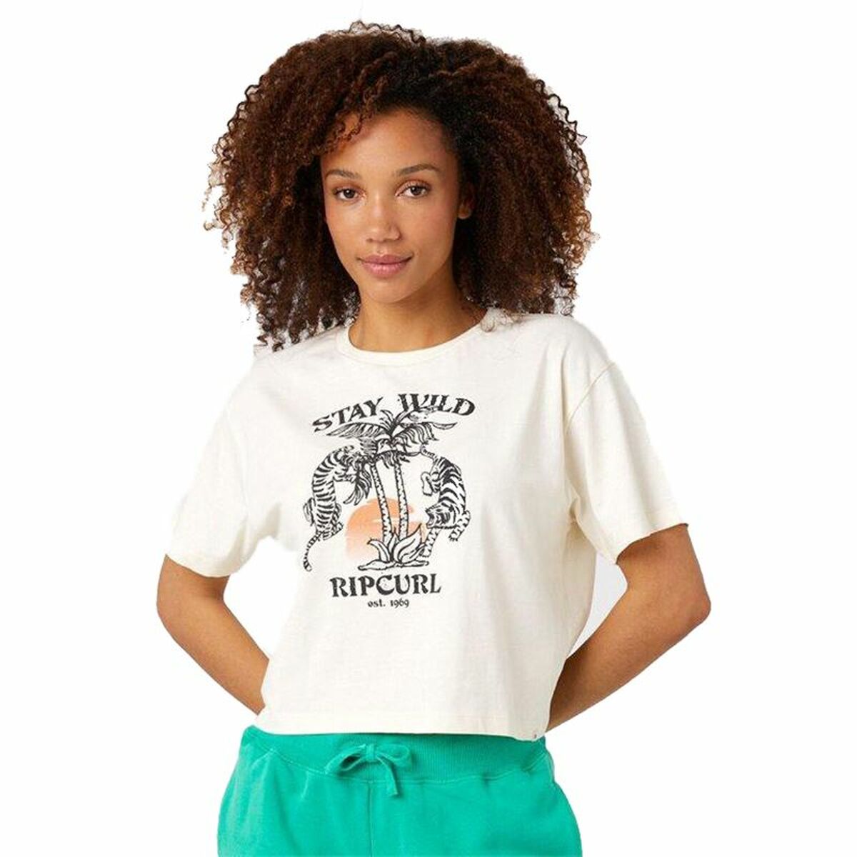 Short Sleeve T-Shirt Rip Curl Stay Wild  White M