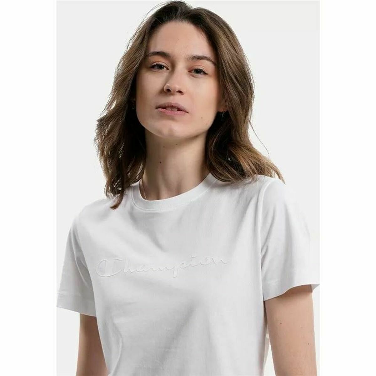 Women’s Short Sleeve T-Shirt Champion Crewneck  White M