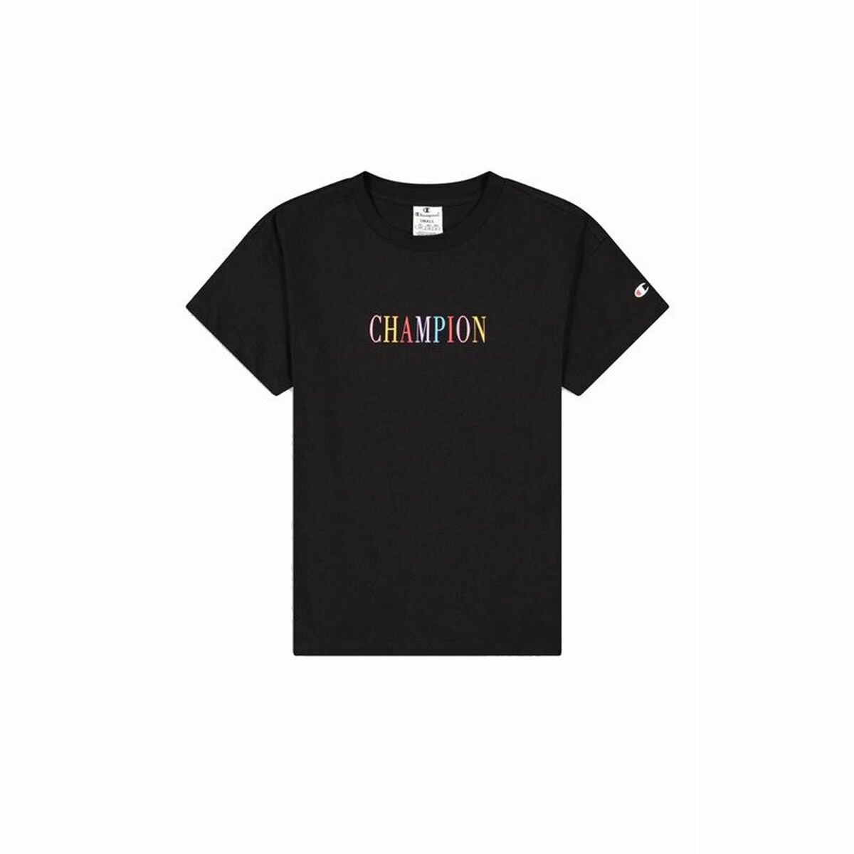 Women’s Short Sleeve T-Shirt Champion Crewneck Croptop Black S