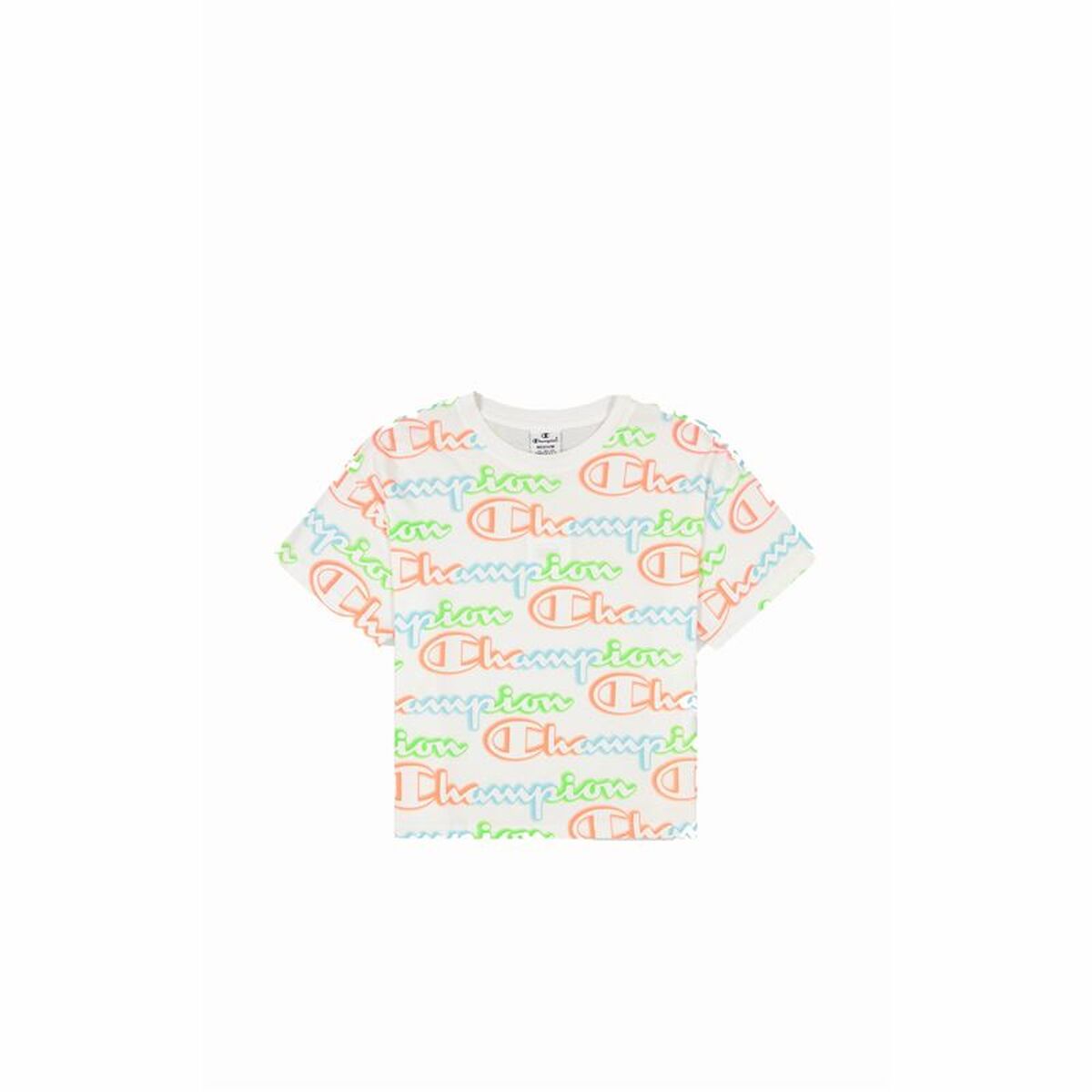 Women’s Short Sleeve T-Shirt Champion Crewneck Croptop White M