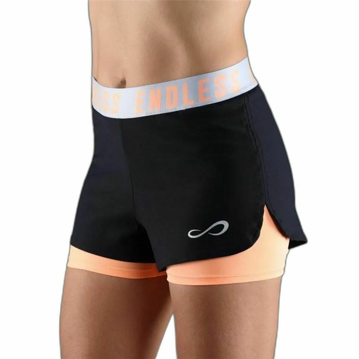 Sports Shorts for Women Endless Tech Iconic Orange Black L