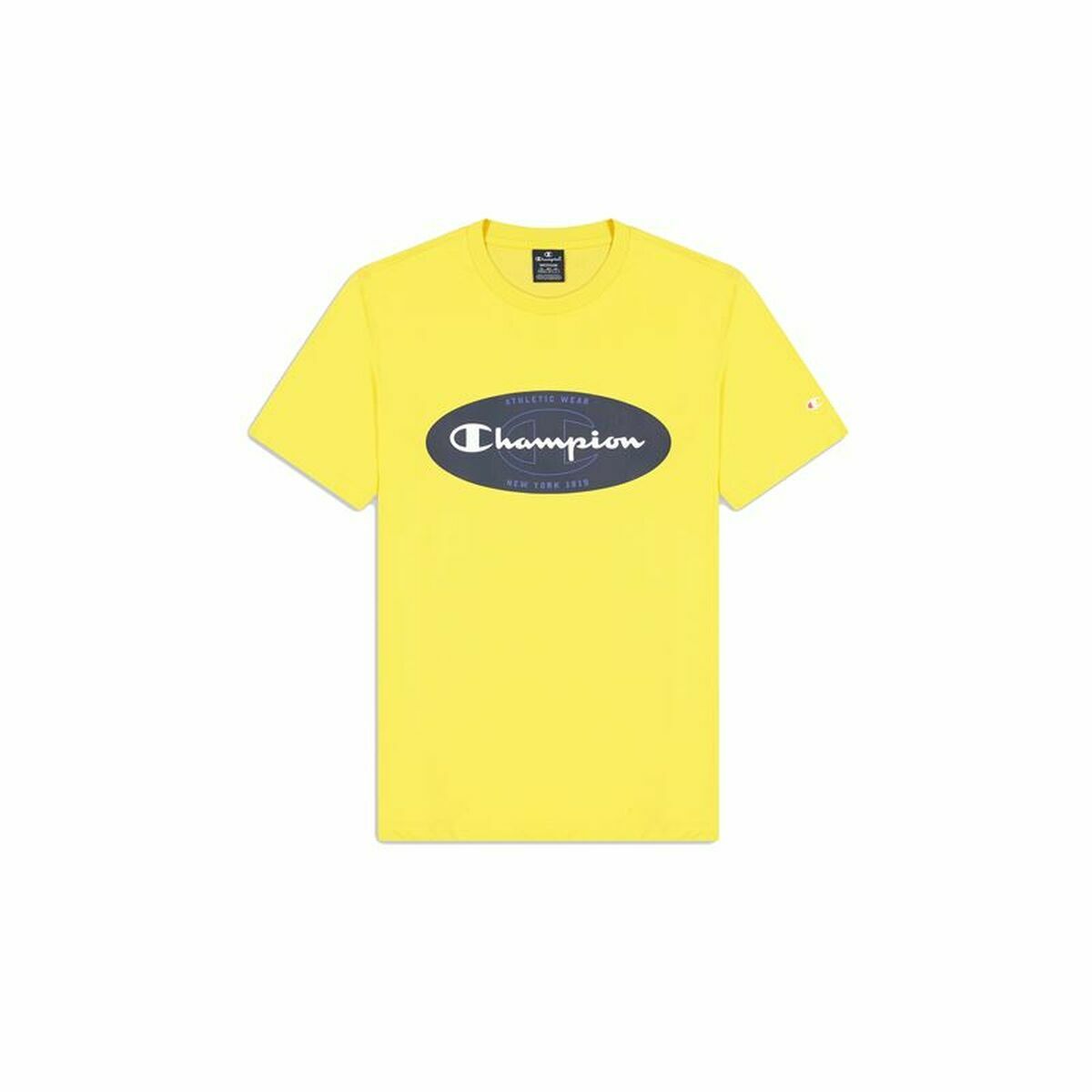 Men’s Short Sleeve T-Shirt Champion Crewneck Yellow M