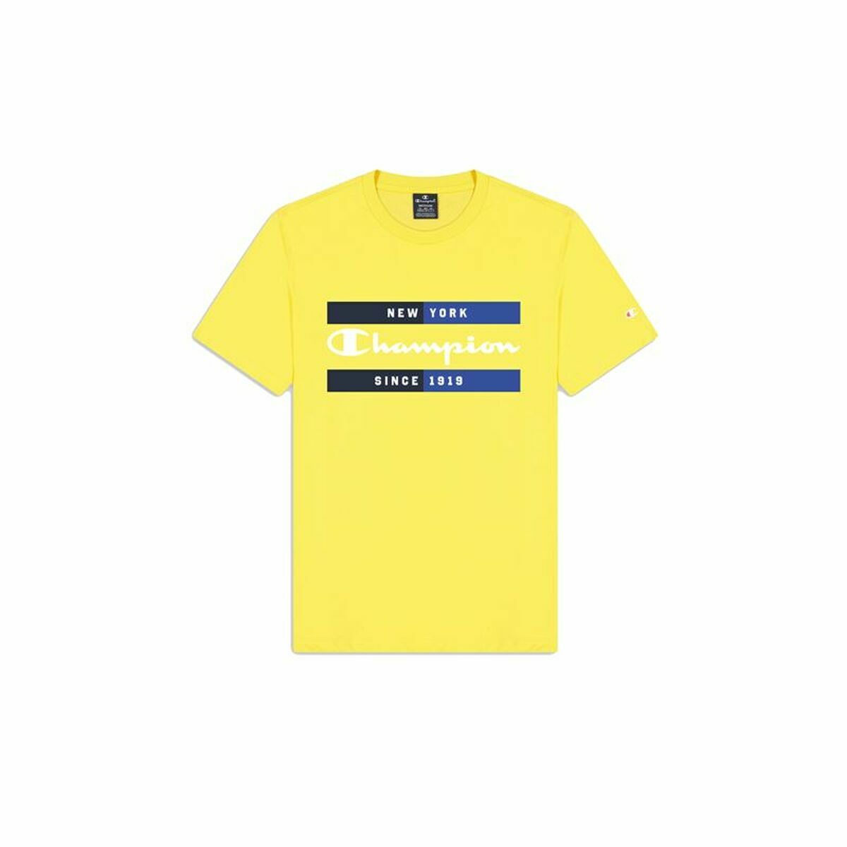 Men’s Short Sleeve T-Shirt Champion Crewneck Yellow S