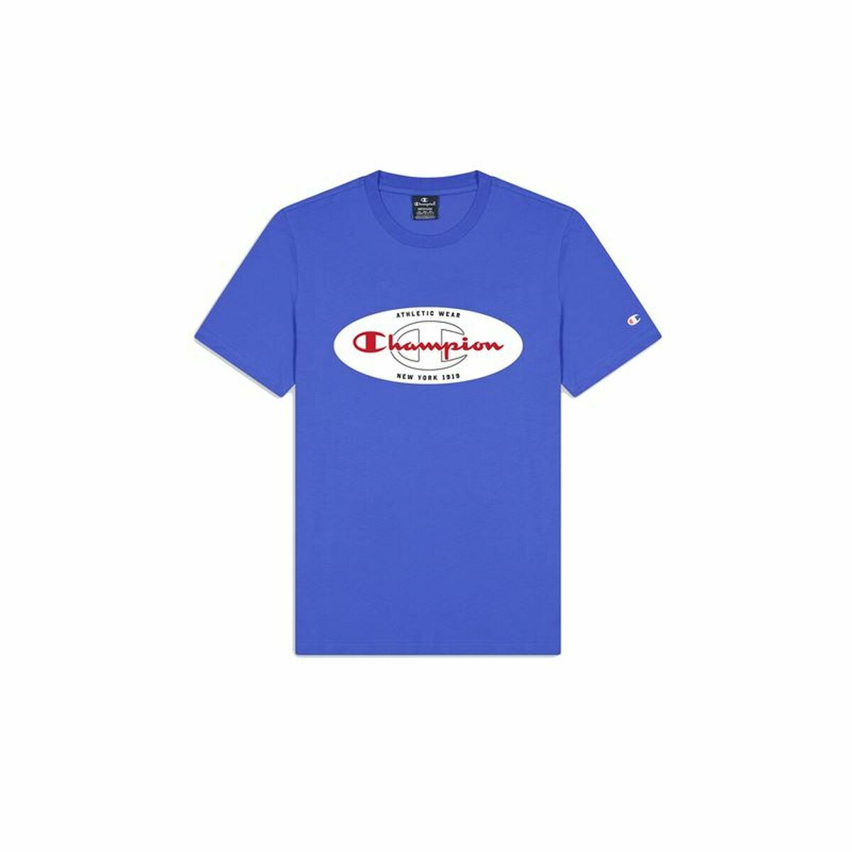 Men’s Short Sleeve T-Shirt Champion Crewneck Blue S