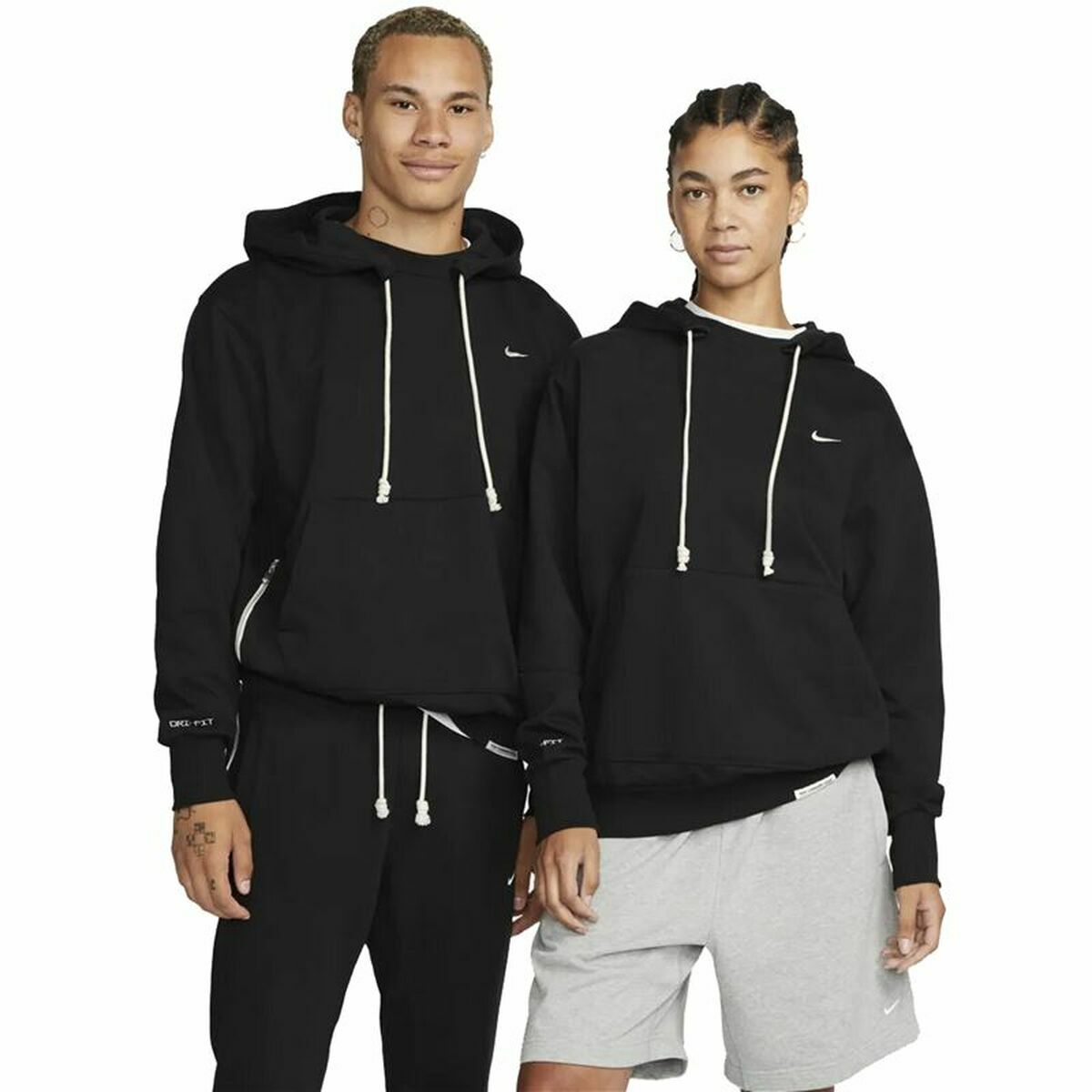 Men’s Sweatshirt without Hood Nike Dri-FIT Standard Black L