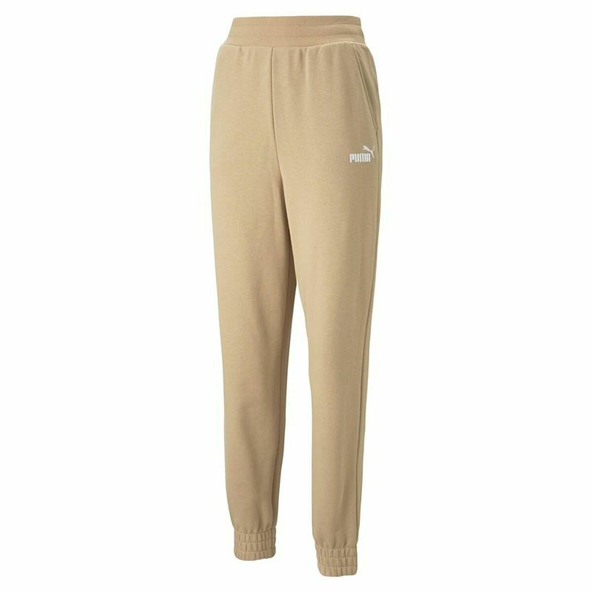 Long Sports Trousers Puma Embroidery High Beige Lady XL