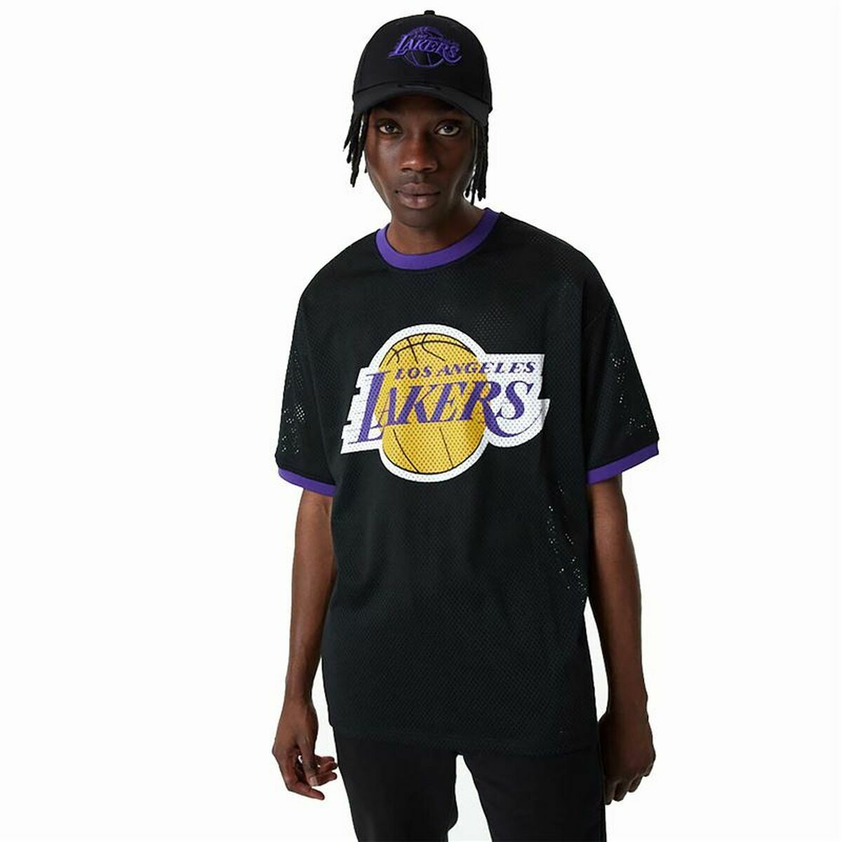 Basketball shirt New Era Mesh LA Lakers Black S