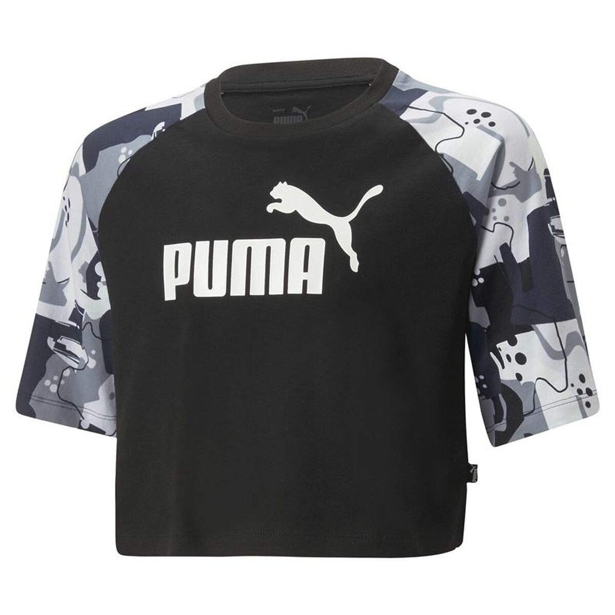 Child's Short Sleeve T-Shirt Puma Ess+ Street Art Black 9-10 Years