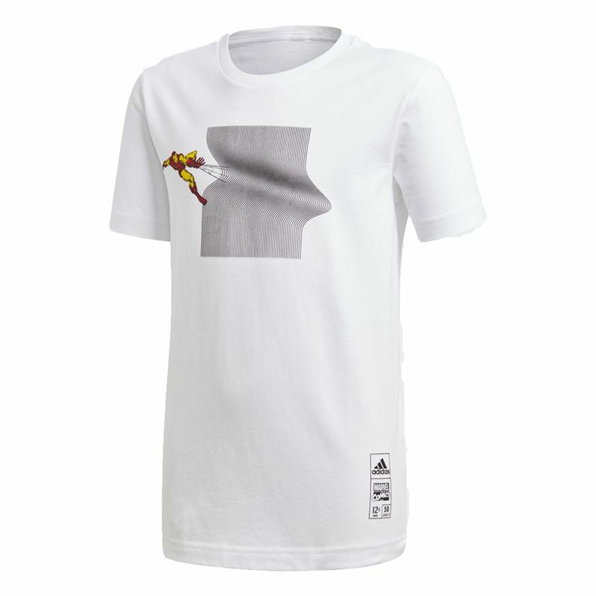 Child's Short Sleeve T-Shirt Adidas Iron Man Graphic White 9-10 Years