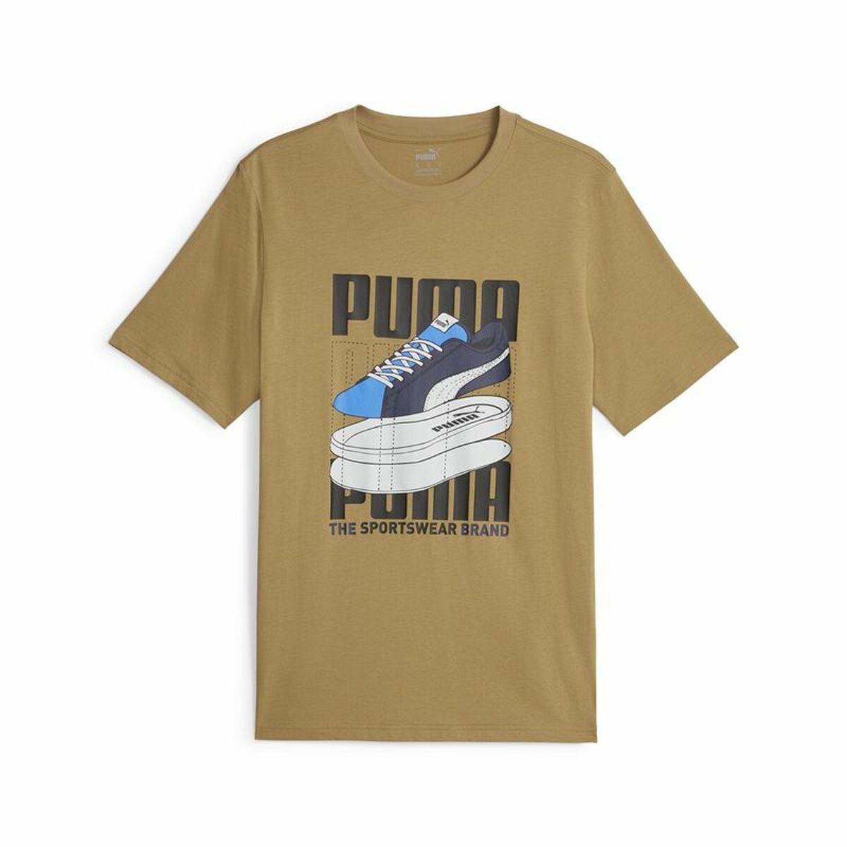 Men’s Short Sleeve T-Shirt Puma Graphiccs Sneaker Brown M