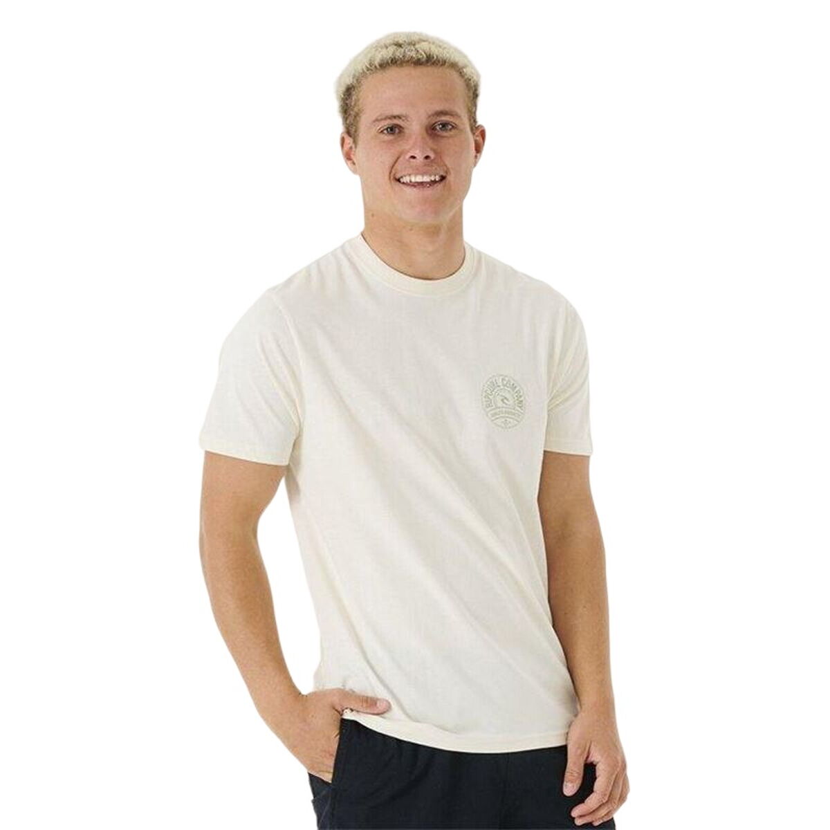 Men’s Short Sleeve T-Shirt Rip Curl Stapler White XL