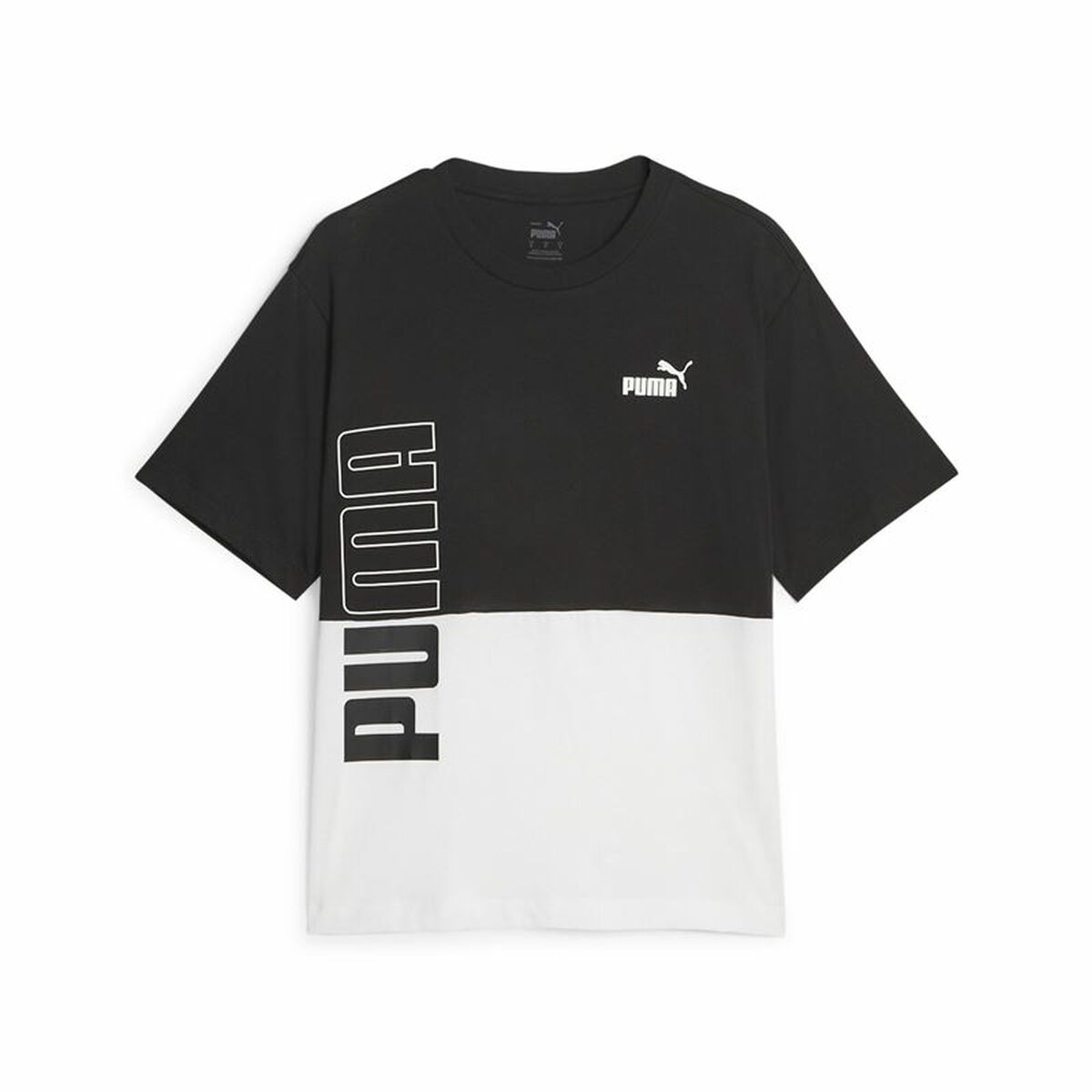 Women’s Short Sleeve T-Shirt Puma Power Colorblock White Black S
