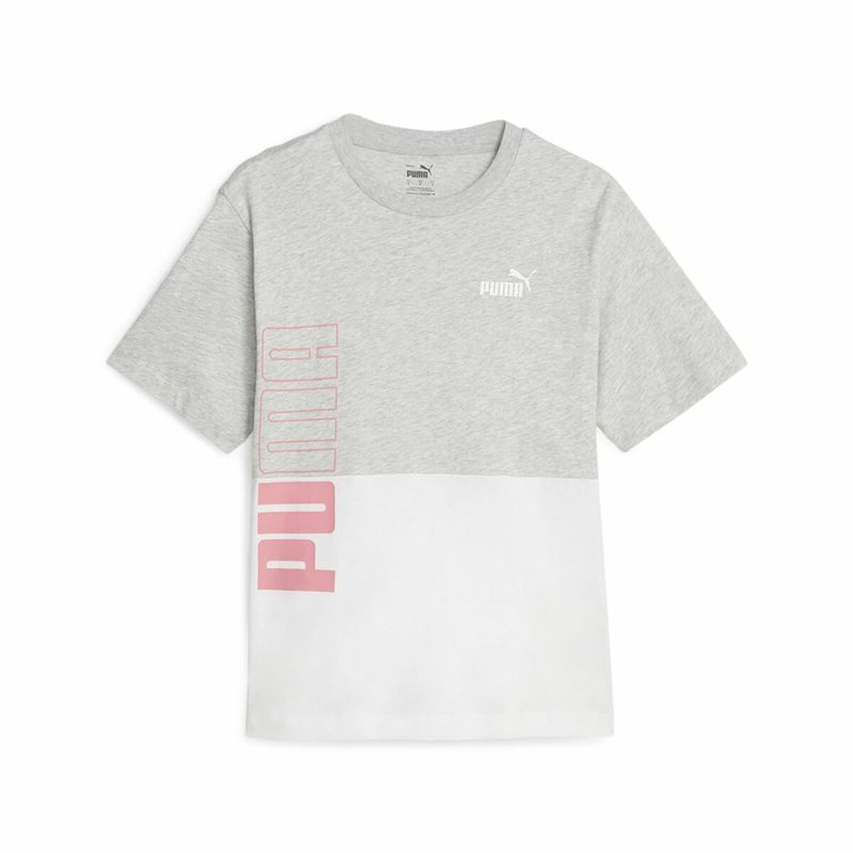Women’s Short Sleeve T-Shirt Puma Power Colorblock White Grey M